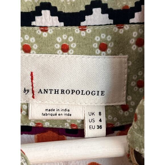 Anthropologie Everyway Shirt Multicolored Midi Dress Mixed Print Women's Size 4 - Picture 9 of 13